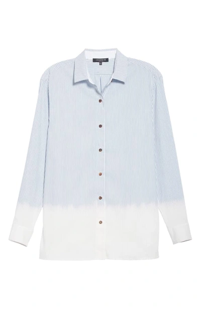 Shop Lafayette 148 Everson Stripe Shirt In Seaport Multi