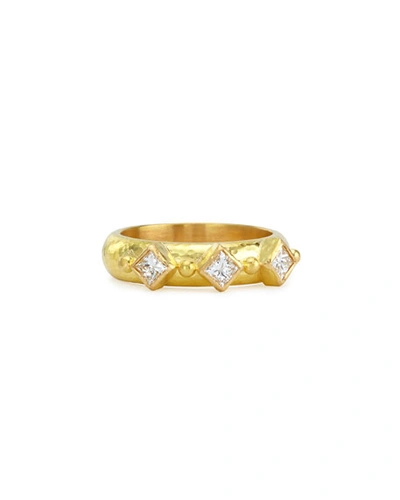 Shop Elizabeth Locke 19k Gold & Harlequin Diamond Stack Ring