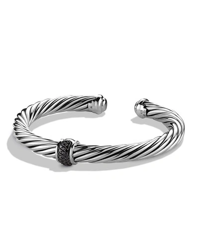 Shop David Yurman Cable Classics Bracelet With Black Diamonds