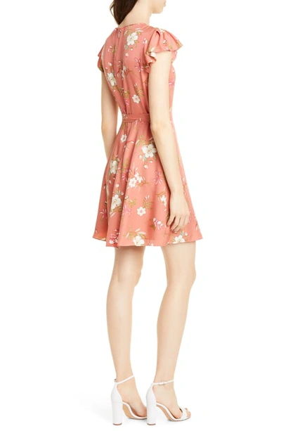 Shop Rebecca Taylor Lita Floral Print Silk Blend Dress In Sunset