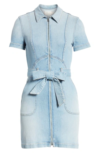 Shop Alice And Olivia Gorgeous Tie Front Denim Minidress In Tease Me Too