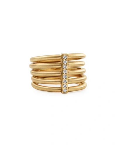 Shop Carelle 18k Moderne 5-stack Ring With Pave Diamonds