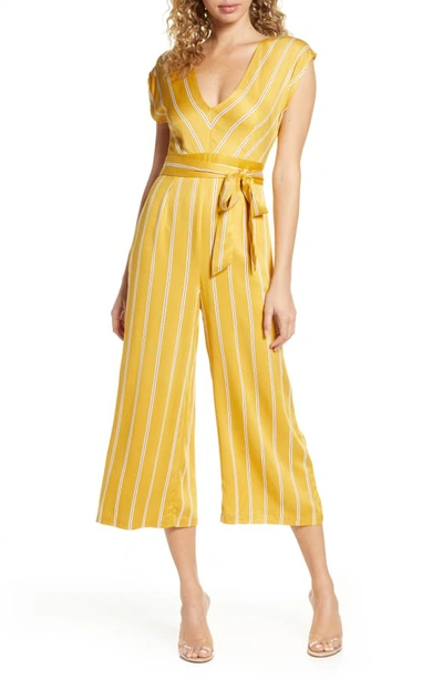 Shop Bb Dakota All The Right Moves Printed Wide Leg Jumpsuit In Sunset