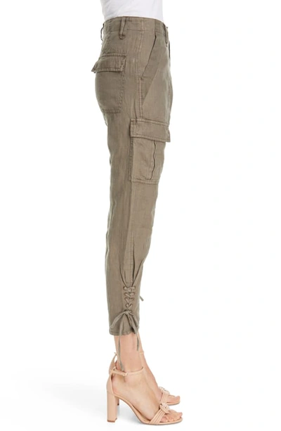 Shop Joie Telutci Tie Cuff Linen Cargo Pants In Fatigue