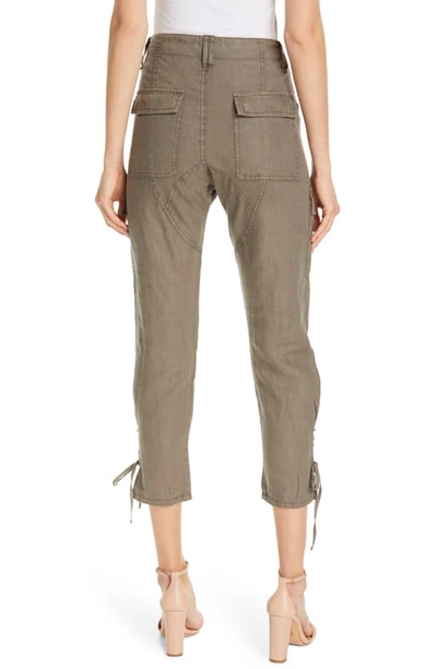 Shop Joie Telutci Tie Cuff Linen Cargo Pants In Fatigue