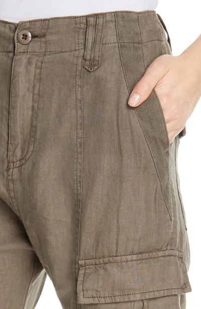 Shop Joie Telutci Tie Cuff Linen Cargo Pants In Fatigue