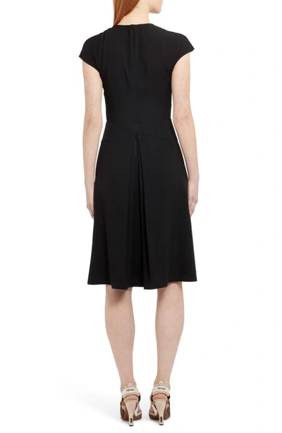 Shop Fendi Lace Inset A-line Dress In Black