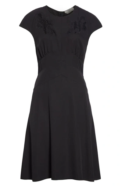 Shop Fendi Lace Inset A-line Dress In Black