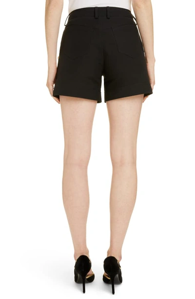 Shop Balmain Button Pocket Shorts In 0pa Noir