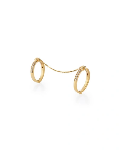 Shop Borgioni Handcuff Chain 18k Gold & Diamond Ring, Sizes 5 & 7