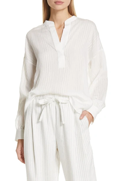 Shop Vince Stripe Drop Sleeve Shirt In Optic White