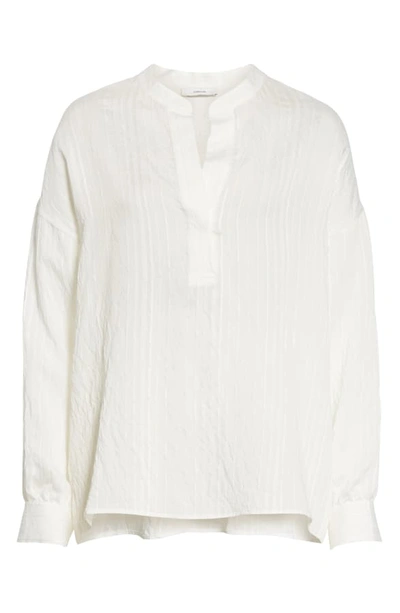 Shop Vince Stripe Drop Sleeve Shirt In Optic White