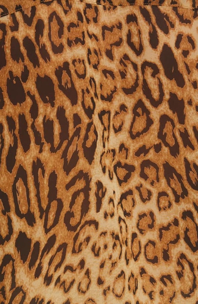 Shop Nili Lotan Evelyn Leopard Print Silk Blouse In Ginger Leopard Print