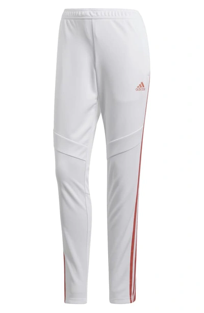 Shop Adidas Originals 3-stripes Slim Football Pants In White/ Nude Pearl Essence