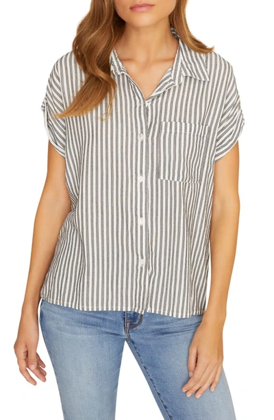 Shop Sanctuary Mod Short Sleeve Boyfriend Shirt In Timeless Stripe
