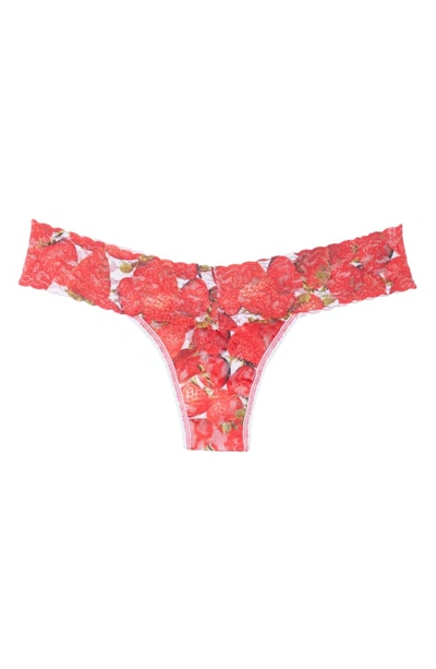Shop Hanky Panky Strawberries Low Rise Thong In Red White