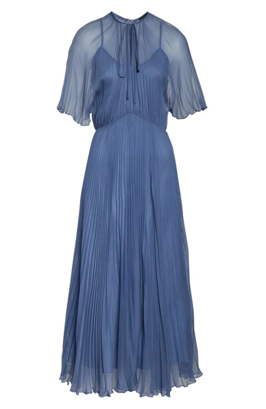 Jill Jill Stuart Pleated Chiffon Dress In Wedgewood ModeSens