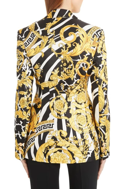 Shop Versace Barco Print Silk Blazer