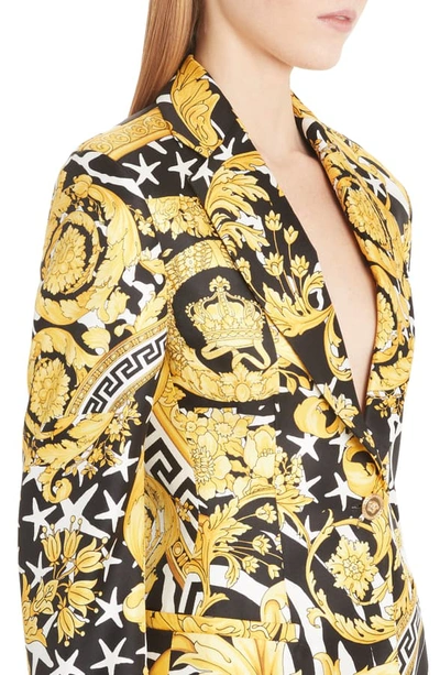 Shop Versace Barco Print Silk Blazer