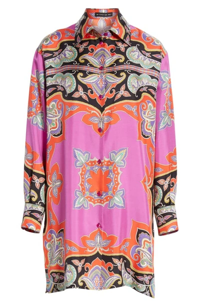 Shop Etro Paisley Print Silk Tunic In Red