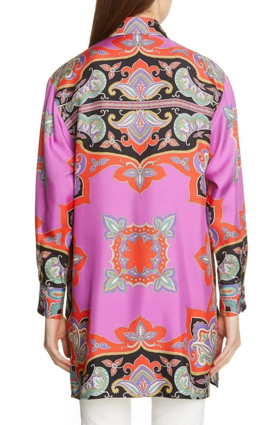 Shop Etro Paisley Print Silk Tunic In Red