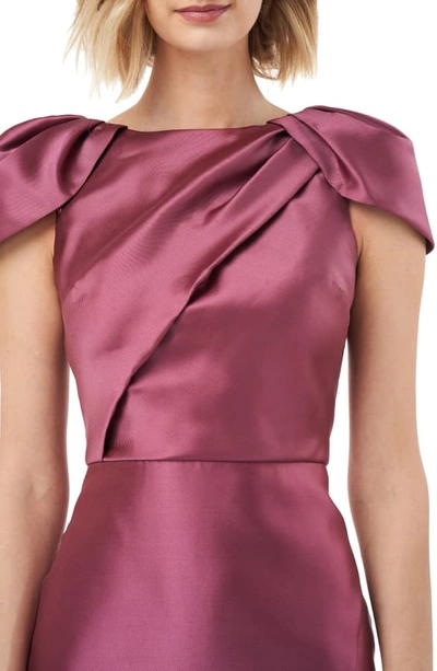 Shop Kay Unger Folded Bodice Mikado Satin Cocktail Dress In Mulberry