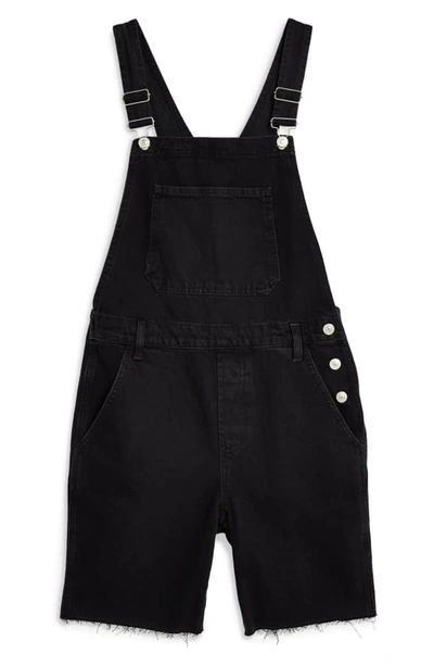 Shop Topshop Cycle Dungaree Overalls In Washed Black