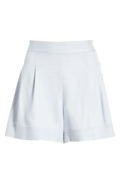 Shop Club Monaco Lettee Side Button Shorts In Light Blue