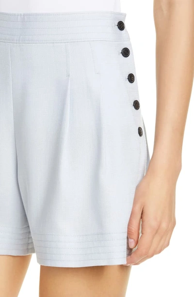 Shop Club Monaco Lettee Side Button Shorts In Light Blue