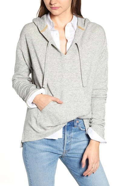 Shop Alex Mill Baja Heather Fleece Hoodie In Heather Grey