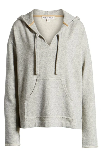 Shop Alex Mill Baja Heather Fleece Hoodie In Heather Grey