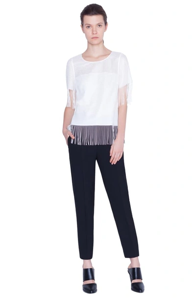 Shop Akris Punto Fringe Hem Blouse In Cream