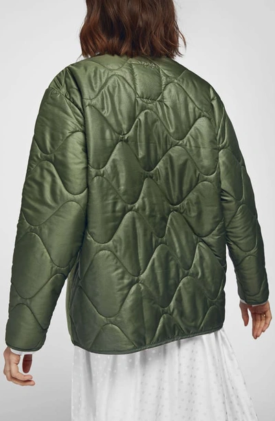 Shop Anine Bing Andy Quilted Bomber Jacket In Military Green