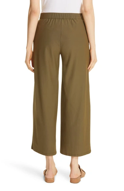 Shop Eileen Fisher High Waist Ankle Pants In Olive