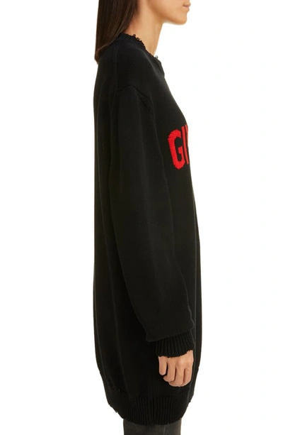 Shop Givenchy Oversize Logo Sweater In Black/ Red