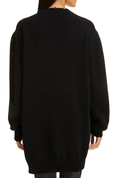 Shop Givenchy Oversize Logo Sweater In Black/ Red