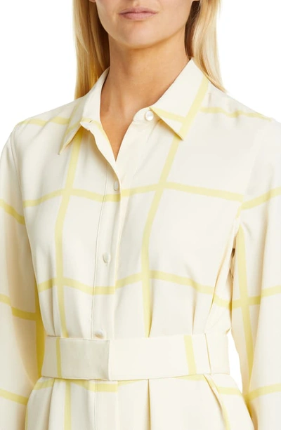 Shop Equipment Edwidge Windowpane Check Long Sleeve Shirtdress In Limon Sorbet Multi
