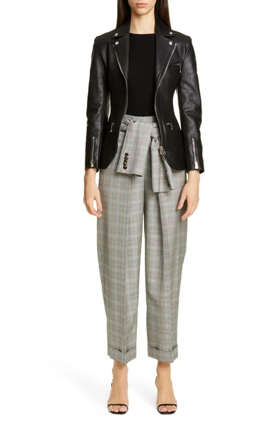Shop Alexander Wang Ball Chain Leather Moto Jacket In Black