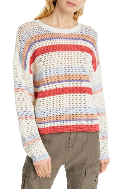Shop Joie Diza Stripe Cotton Sweater In Multi