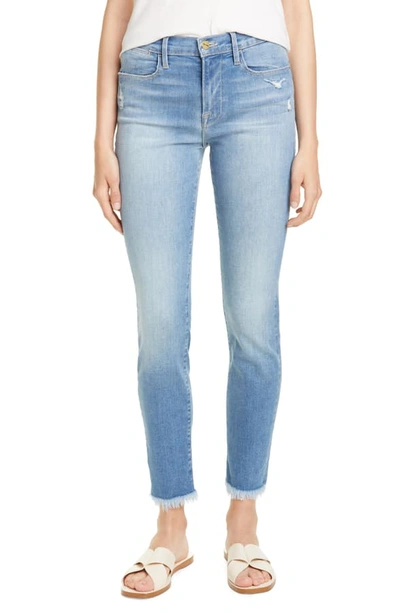 Shop Frame Le High Ripped Ankle Skinny Jeans In Muse