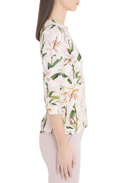 Shop Dolce & Gabbana Lily Print Top In Pink Lily
