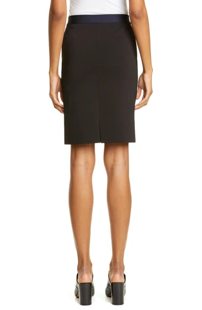 Shop Givenchy Zip Front Punto Milano Pencil Skirt In Black/ Navy