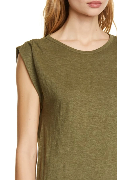 Shop Frame Slouchy Linen Tank In Military