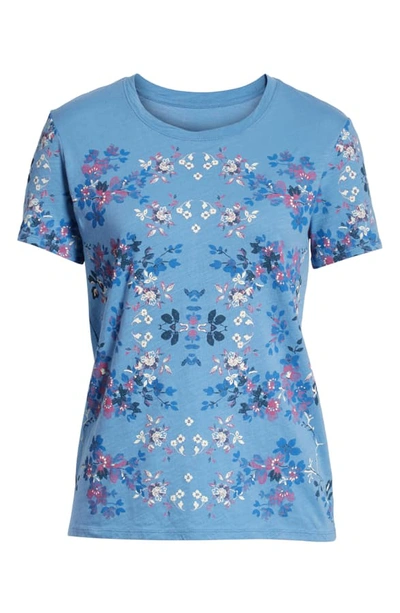 Shop Lucky Brand Multicolor Floral Print Tee In Riviera
