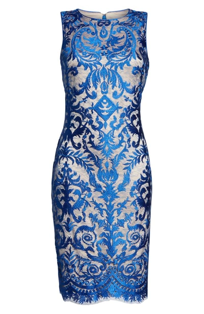 Shop Vince Camuto Embroidered Sheath Dress In Cobalt