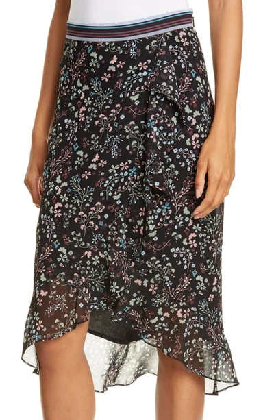 Shop Ted Baker Kassiia Hazel Ruffle Faux Wrap Skirt In Black