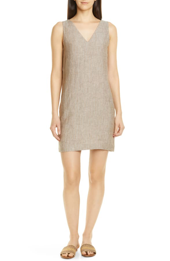 sleeveless linen shift dress