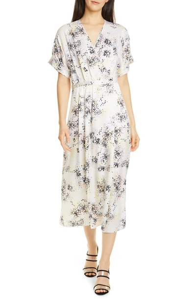 Shop Equipment Tavine Silk Midi Dress In Ecru Multi