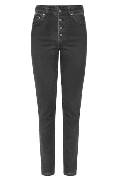 Shop Anine Bing Frida Button Fly Skinny Jeans In Charcoal