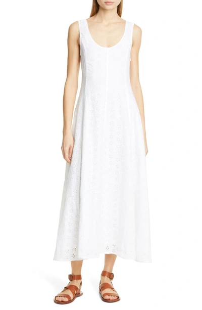 Polo Ralph Lauren Eyelet Linen Maxi Dress In White | ModeSens